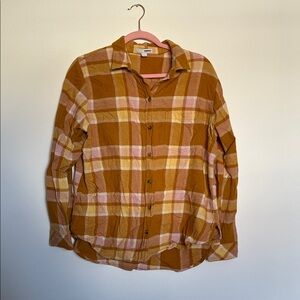 Sonoma Yellow Plaid Flannel Top